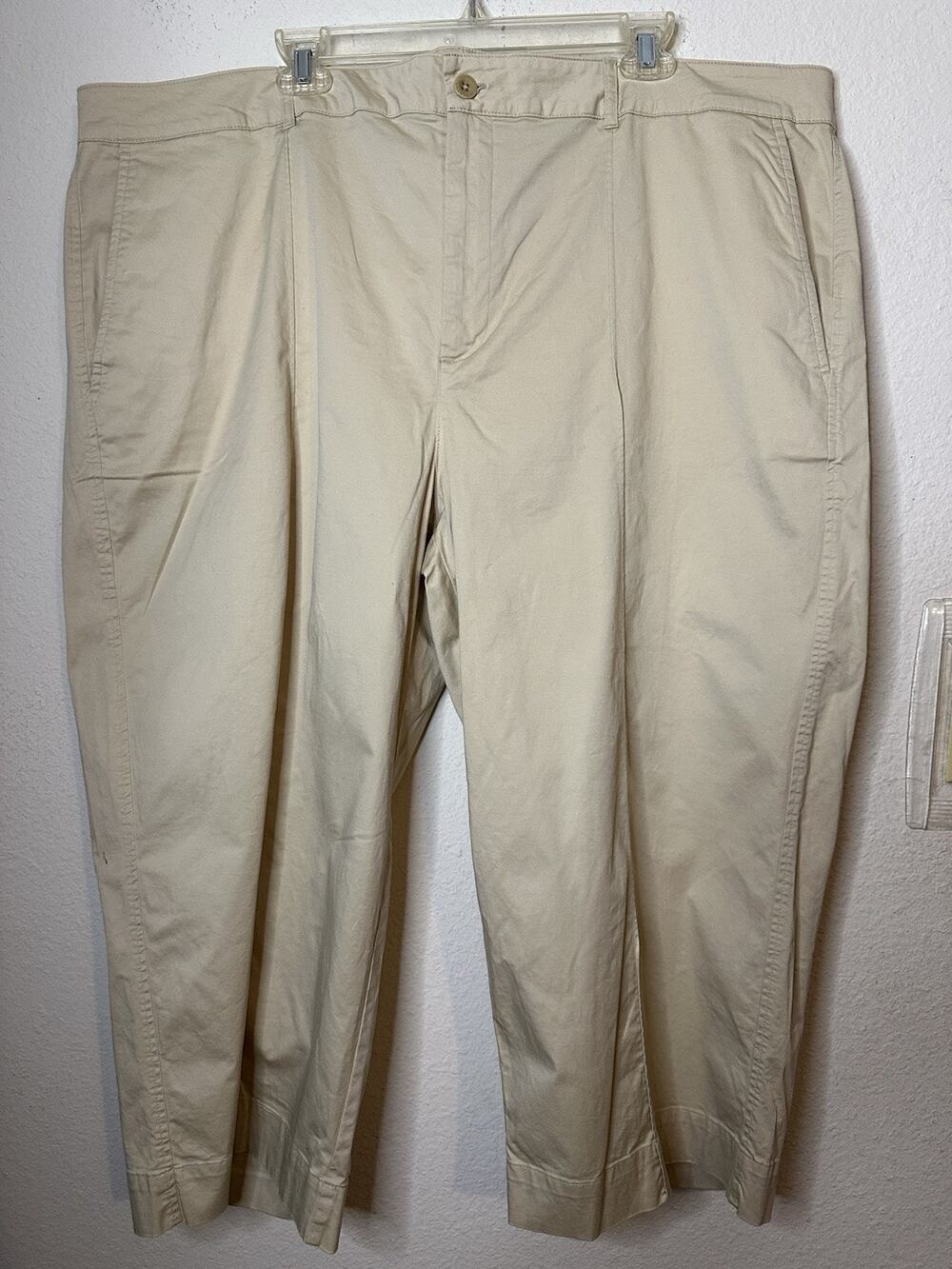 EUC Women’s Ralph Lauren Khaki Wide Leg Pants 22W Pockets Casual Stretch